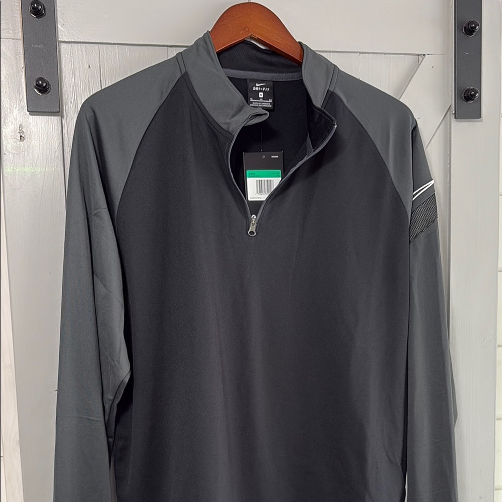 Nike Black and Gray Lightweight Quarter-Zip Jacket